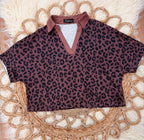 Women’s Collared Cheetah Print Short Set