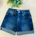 Women’s Dark Risen High Rise Cuffed Denim Shorts
