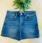 Women’s Risen High Rise Cuffed Hem Denim Shorts