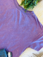 Women’s Zenana Lavender Acid-wash Top Basic