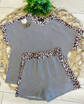 Women’s Cheetah Ribbed Short Set