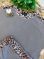 Women’s Cheetah Ribbed Short Set
