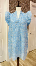 Women’s Gigio Baby Blue Floral Eyelet Dress