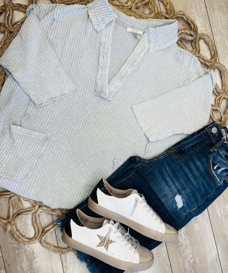Stone Gray Mineral Washed Pullover