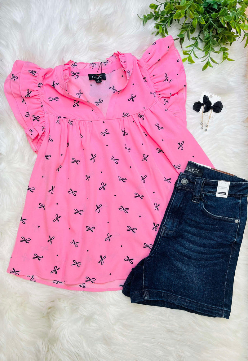 Bubblegum Pink Bow Top