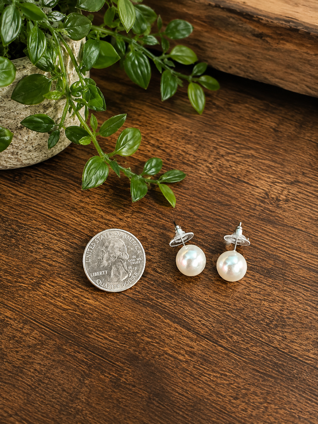 Large Pearl Stud Earrings