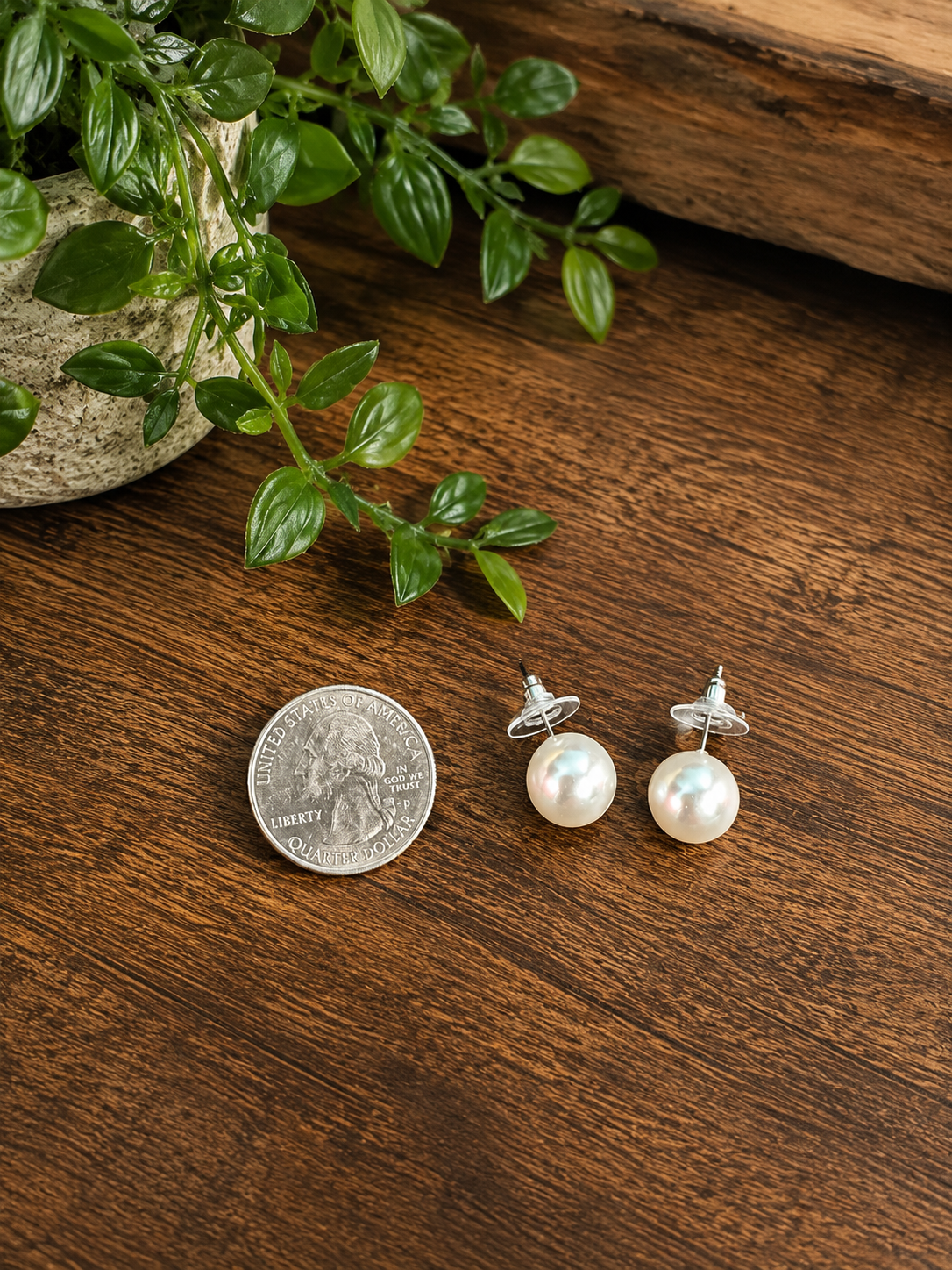 Large Pearl Stud Earrings