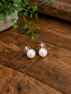 Large Pearl Stud Earrings