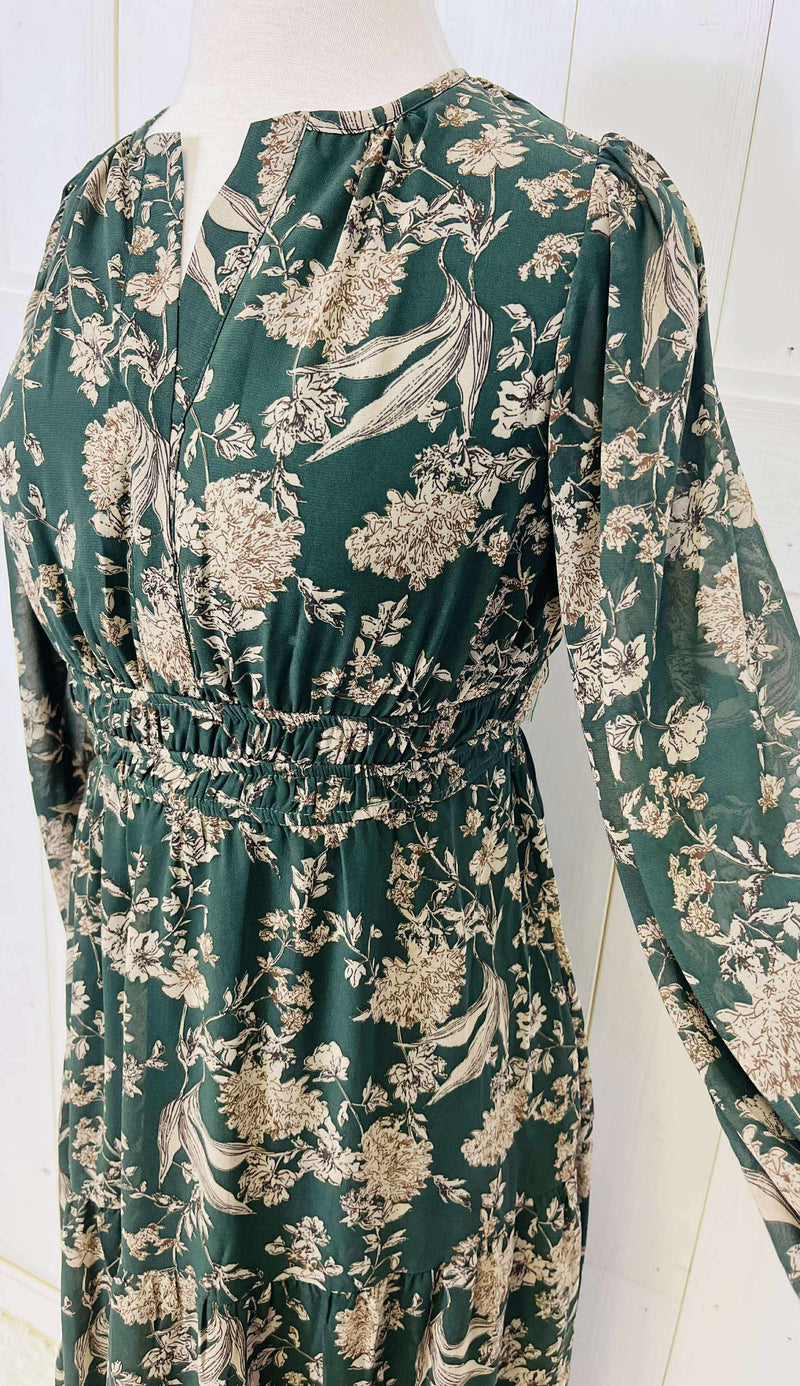 Women’s Hunter Green Floral Maxi