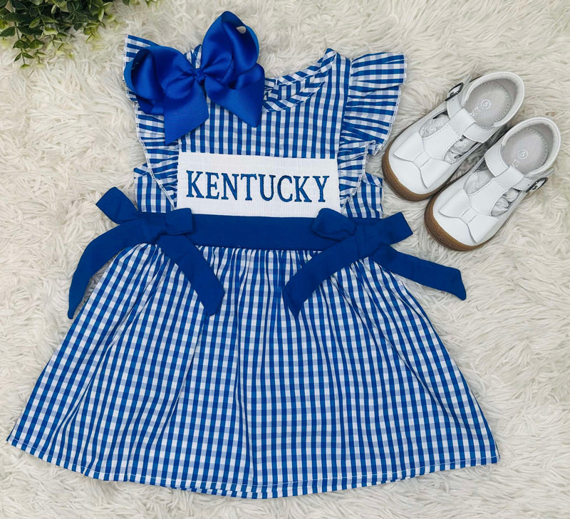 Kentucky Smocked Gingham Dress