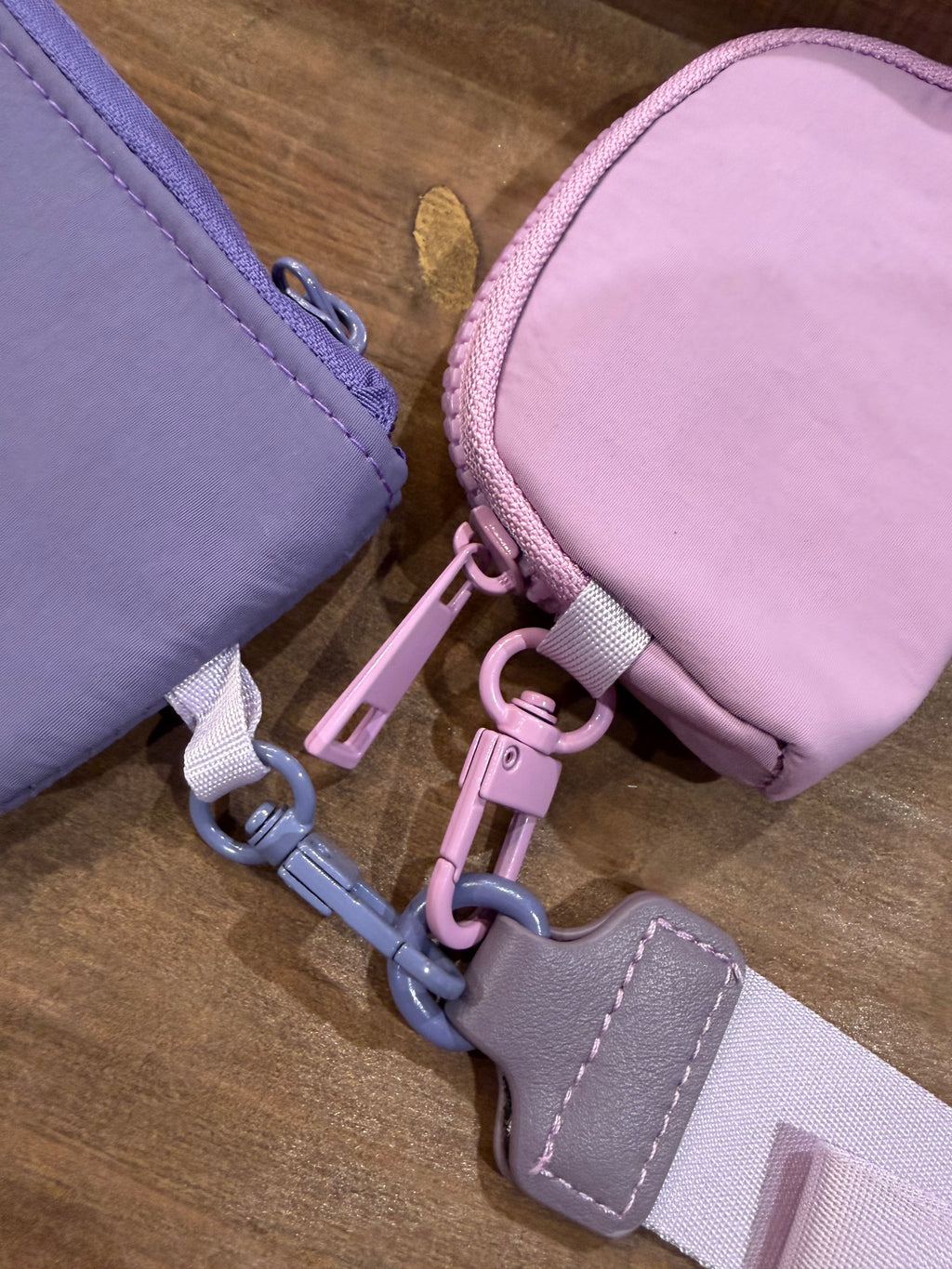 Wristlet 2 Zipper Pouch Keychain Plum