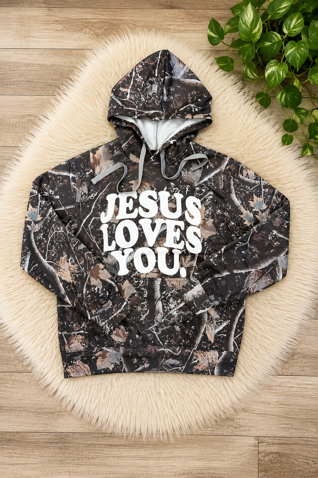 Jesus Loves You! Camo Hoodie Women’s