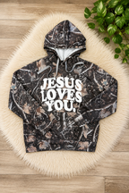 Jesus Loves You! Camo Hoodie Women’s