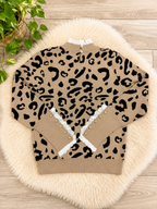 Cheetah Lace Sweater Top Womens by Evermmee