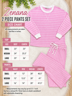 Women’s Zenana Candy Pink Striped Ribbed Pant Set