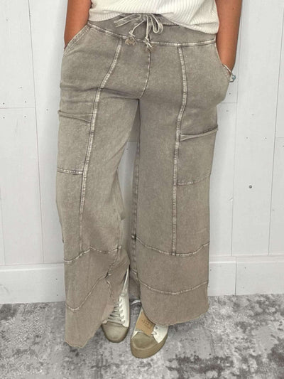 Mineral Washed Terry Knit Pants - Mini Mee Boutique