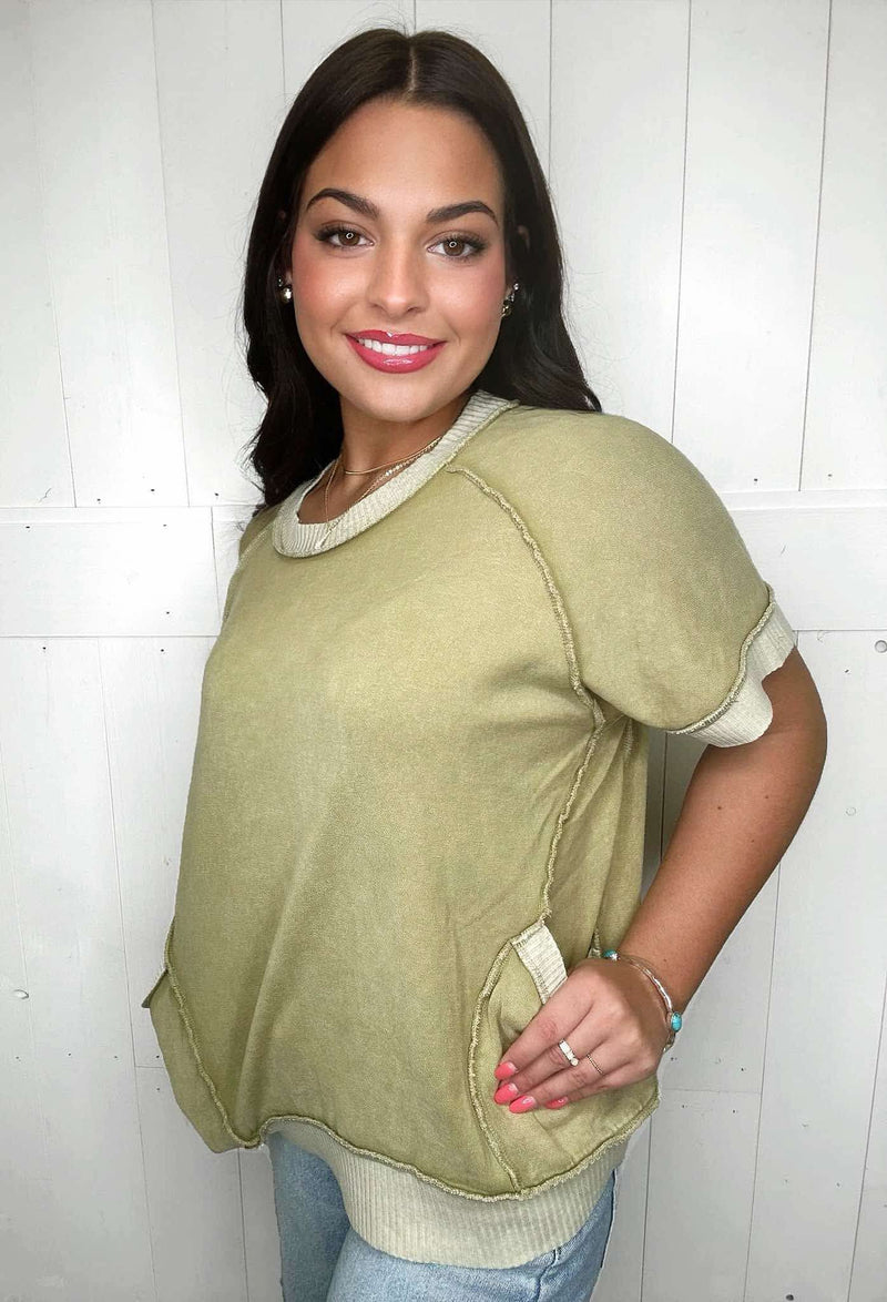 Mineral Washed Oversized Top - Mini Mee Boutique