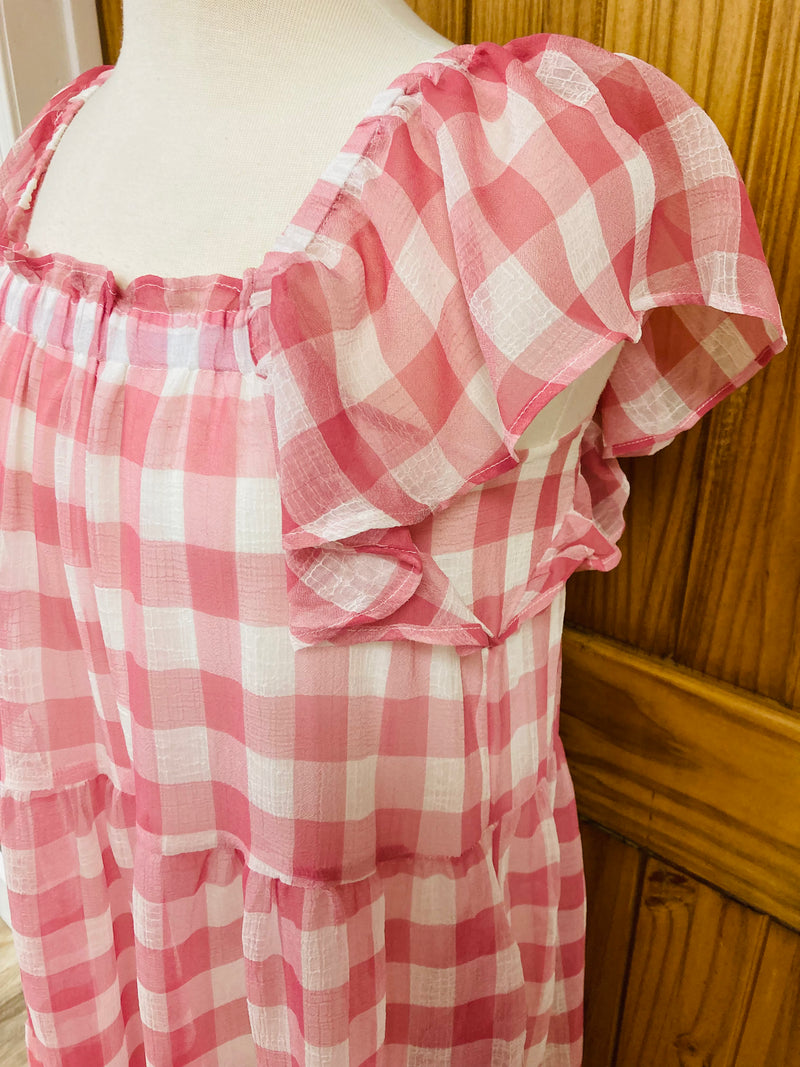 Pink Gingham Dress - Mini Mee Boutique