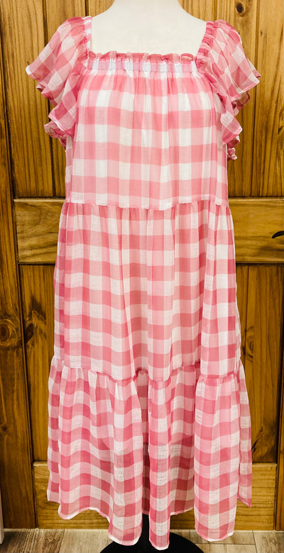 Pink Gingham Dress - Mini Mee Boutique