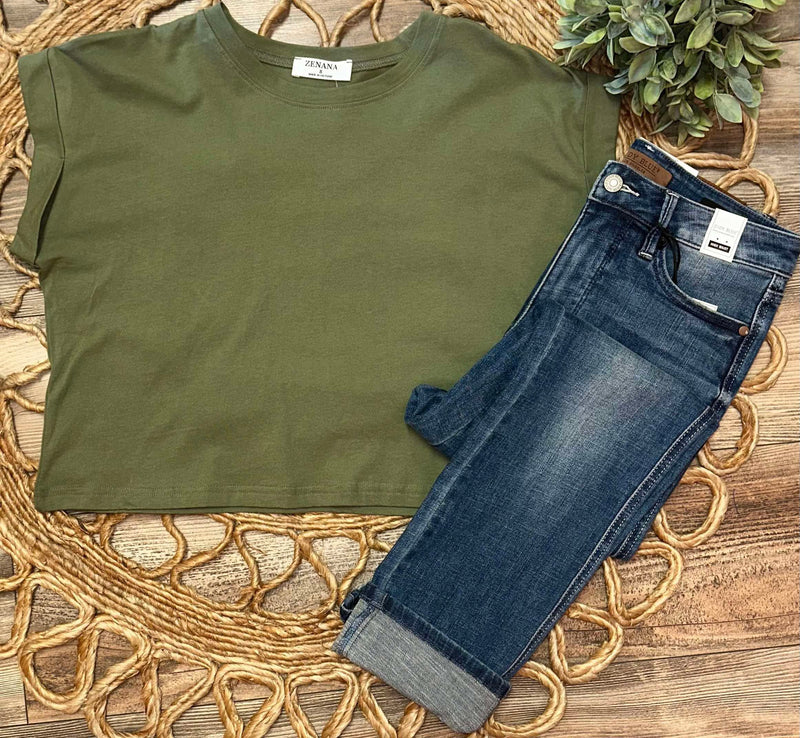 Zenana Plain Army Green