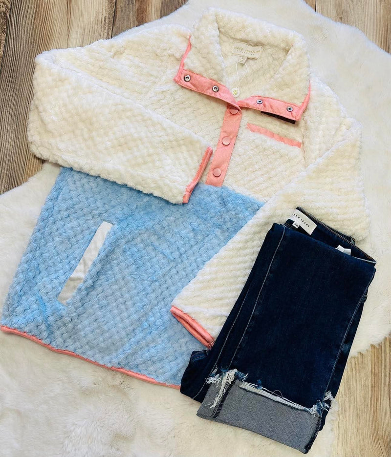 Color Block Simply Southern Sherpa Pullover