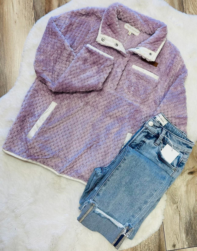 Lilac Simply Southern Sherpa Pullover
