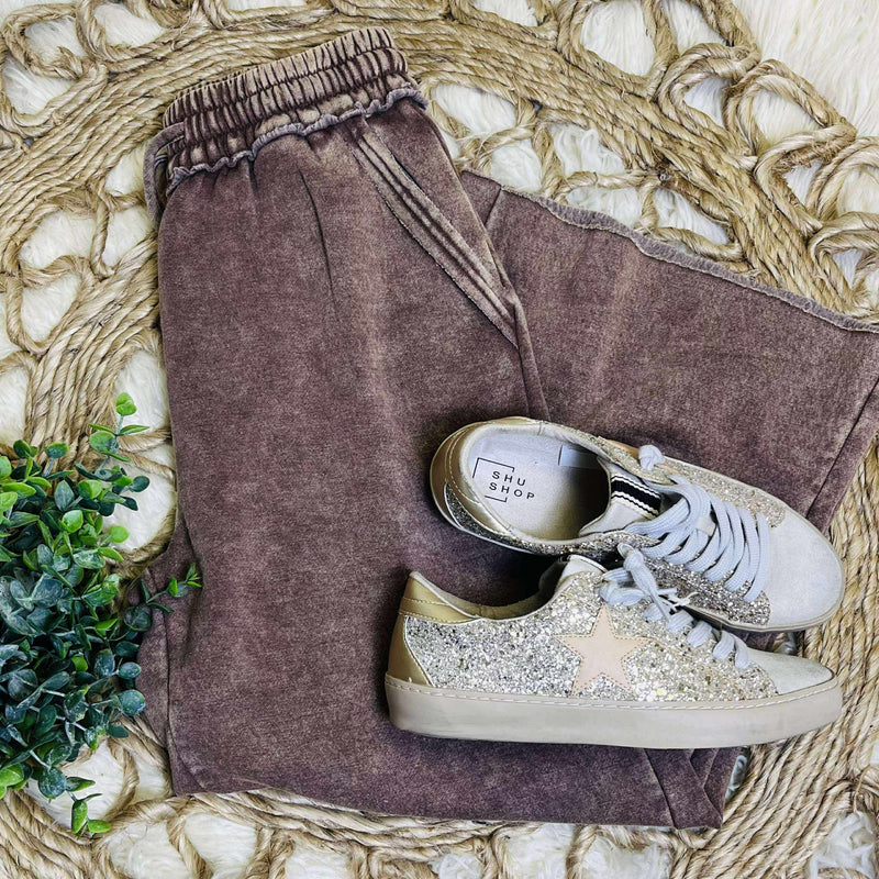 Brown Fleece Palazzo Pant with Pockets
