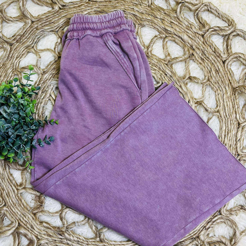 Light Rose Fleece Palazzo Pant with Pockets