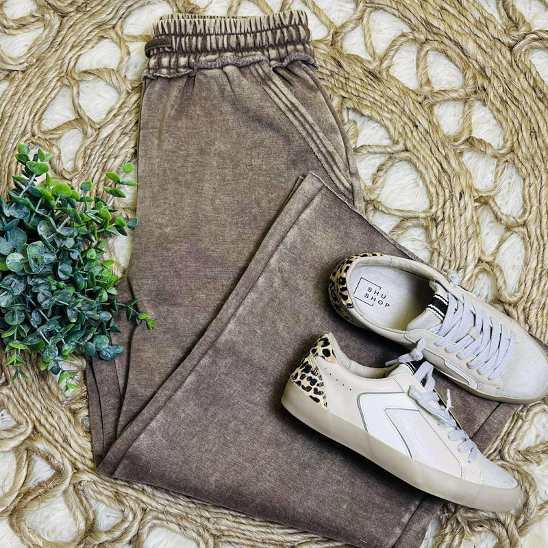 Ash Mocha Fleece Palazzo Pant with Pockets