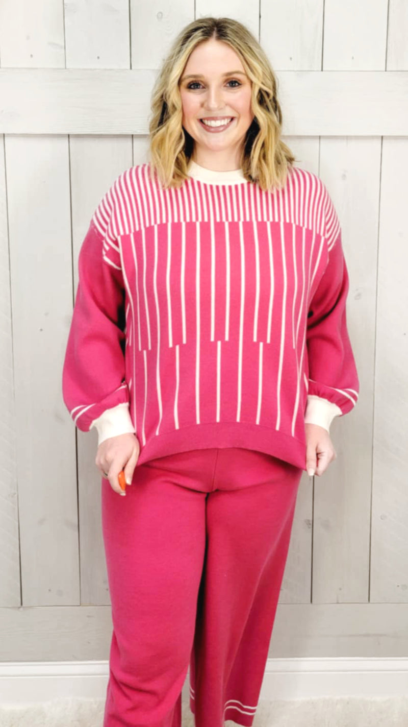 Pink Stripe 2 Piece Set - Mini Mee Boutique