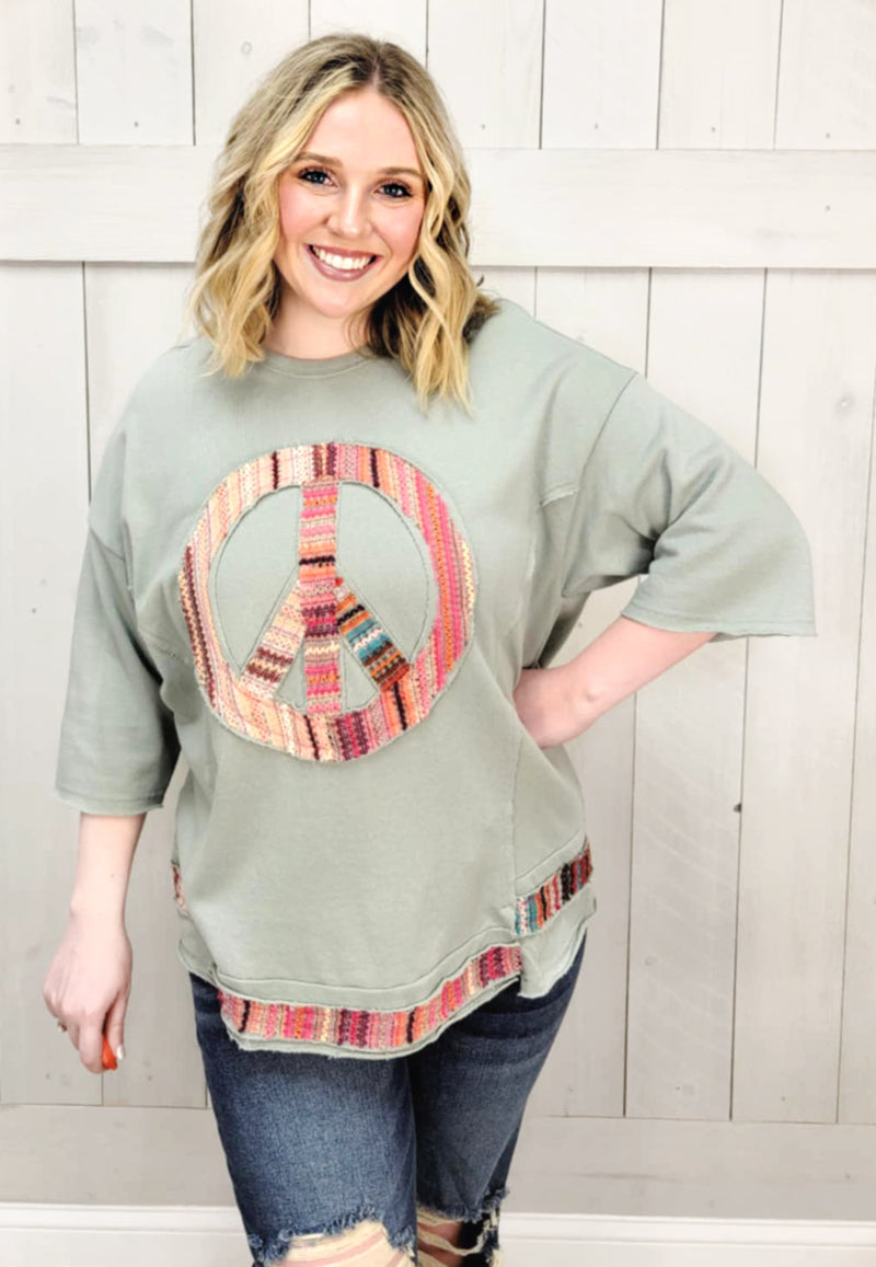 Peace Long Sleeve Top - Mini Mee Boutique