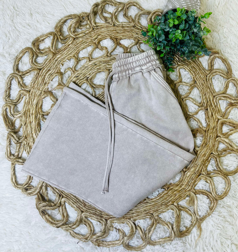 Zenana Ash Mocha Fleece Palazzo Pants
