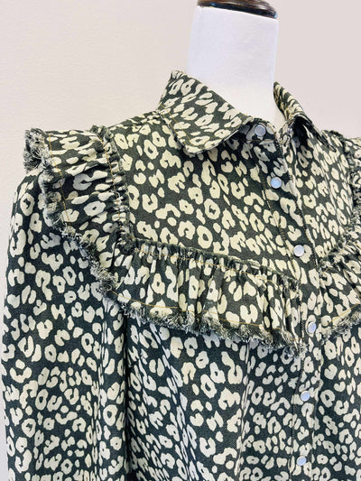 GiGiO Leopard Print Denim Dress