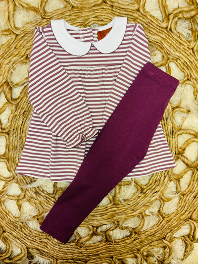 Millie Jay Purple Stripe Girl's Set - Mini Mee Boutique