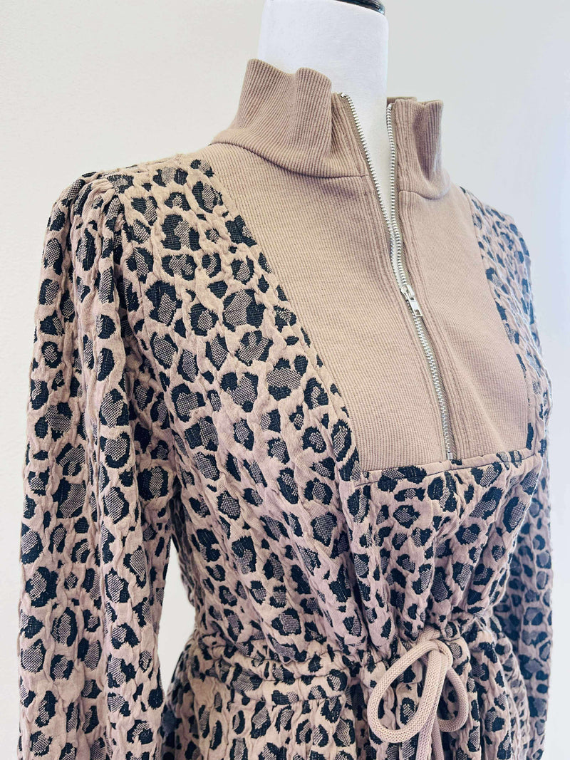 Jodifl Mocha Cheetah Tie Waist Dress