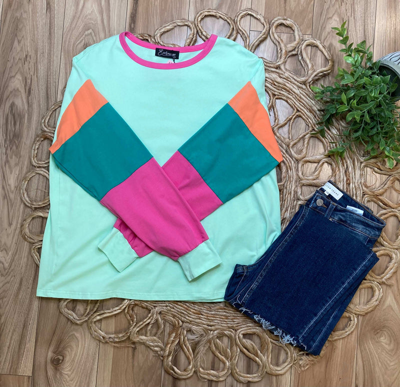 Green ColorBlock - Mini Mee Boutique