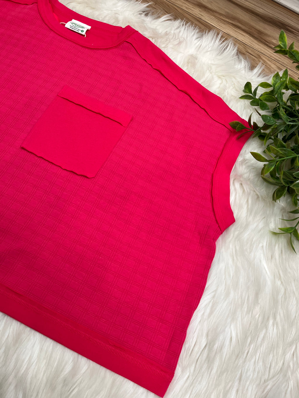 Women’s Very J Fuchsia Oversized Pocket Top