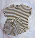 Women’s Evermmee Tan Stripe Short Set