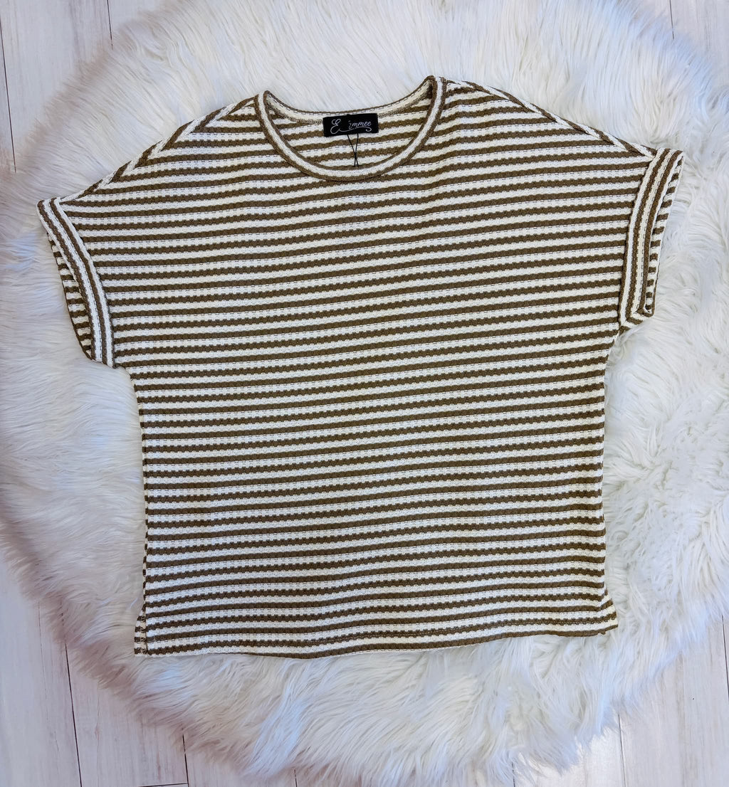 Women’s Evermmee Tan Stripe Short Set