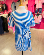 Women’s Evermmee Blue Stripe Side Tie Dress