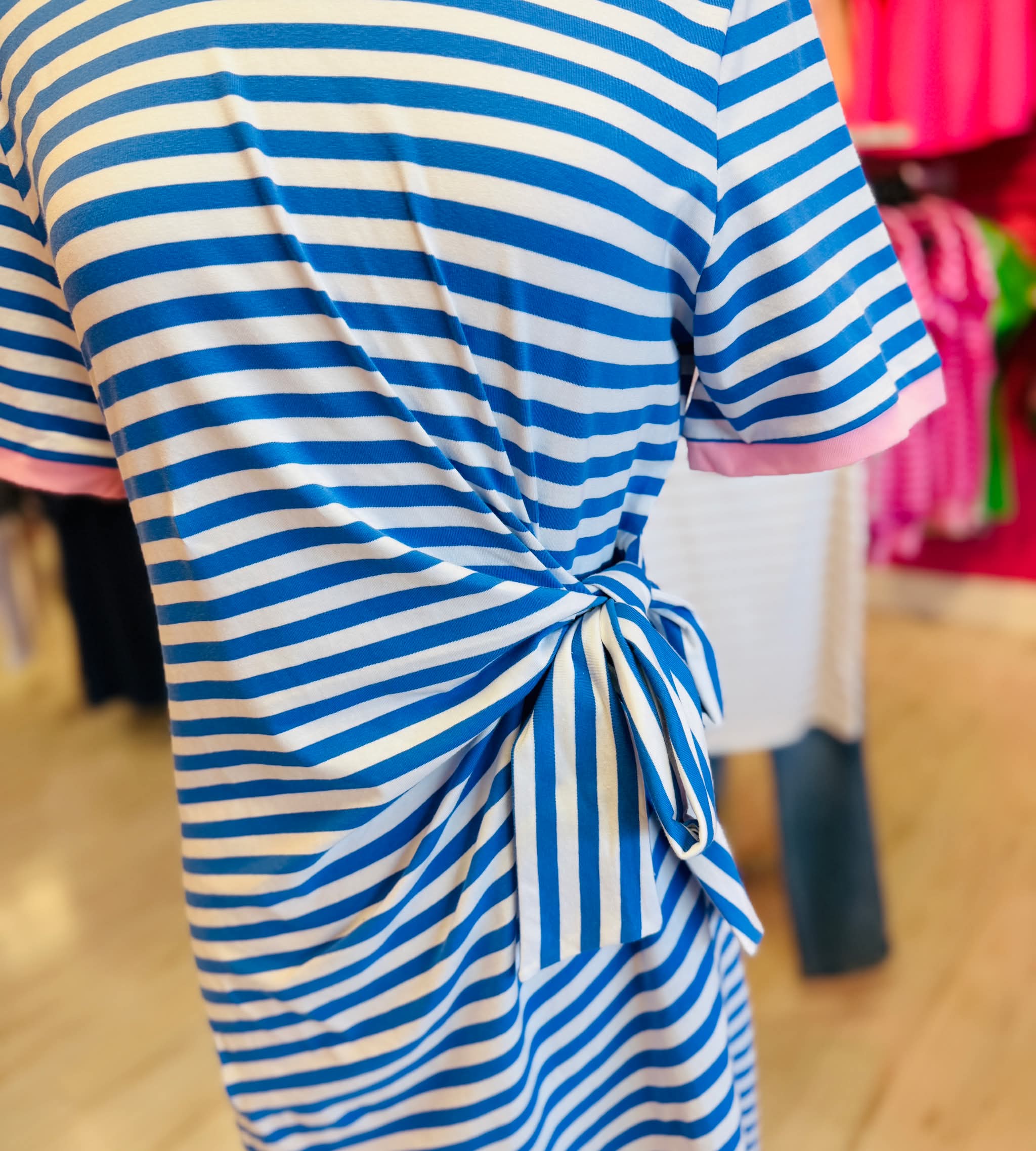 Women’s Evermmee Blue Stripe Side Tie Dress