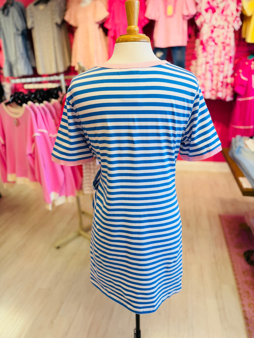Women’s Evermmee Blue Stripe Side Tie Dress