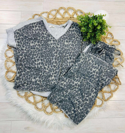 J.Her Ash Grey Cheetah Pant Set