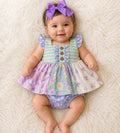 Girls Pastel Bloom Ruffle Bubble Romper