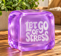 Let Go of Stress Squishy Toy Cube Ages 3+ Gel filled Size 2”x2”
