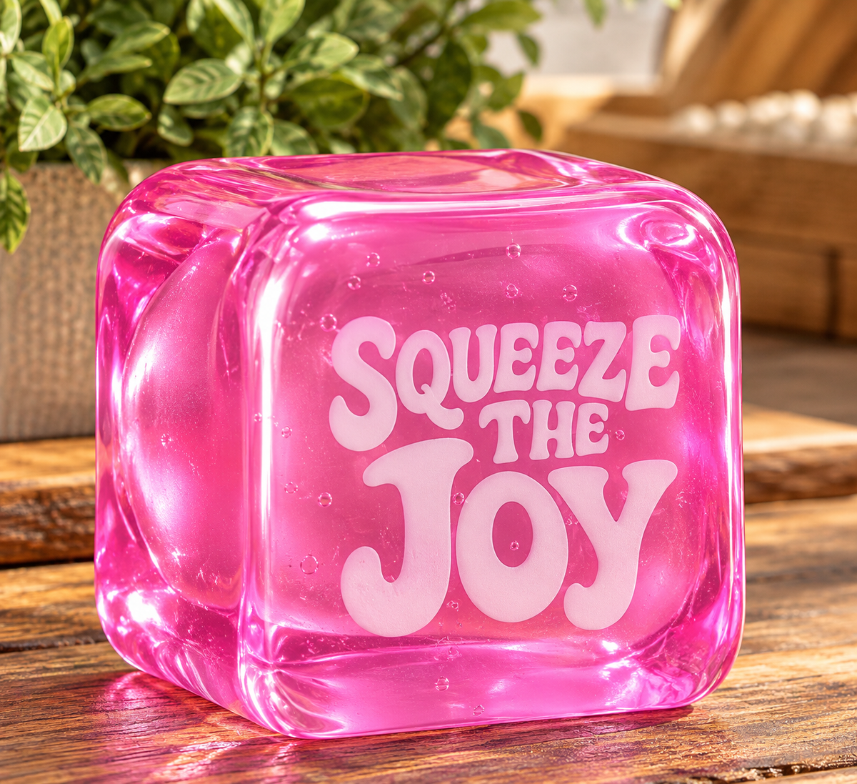 Squeeze the Joy Squishy Cube Ages 3+ Gel Filled size 2”x2”