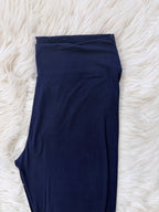 Women’s Ultra Soft Navy Blue Wide Waist Band Legging in Full Length