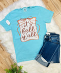 “It’s Fall Y’all” Teal Graphic Tee Women's