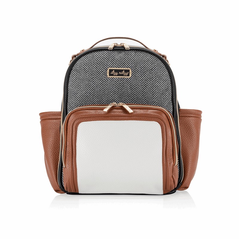 Itzy Mini Plus Coffee & Cream Diaper Bag Backpack - Mini Mee Boutique