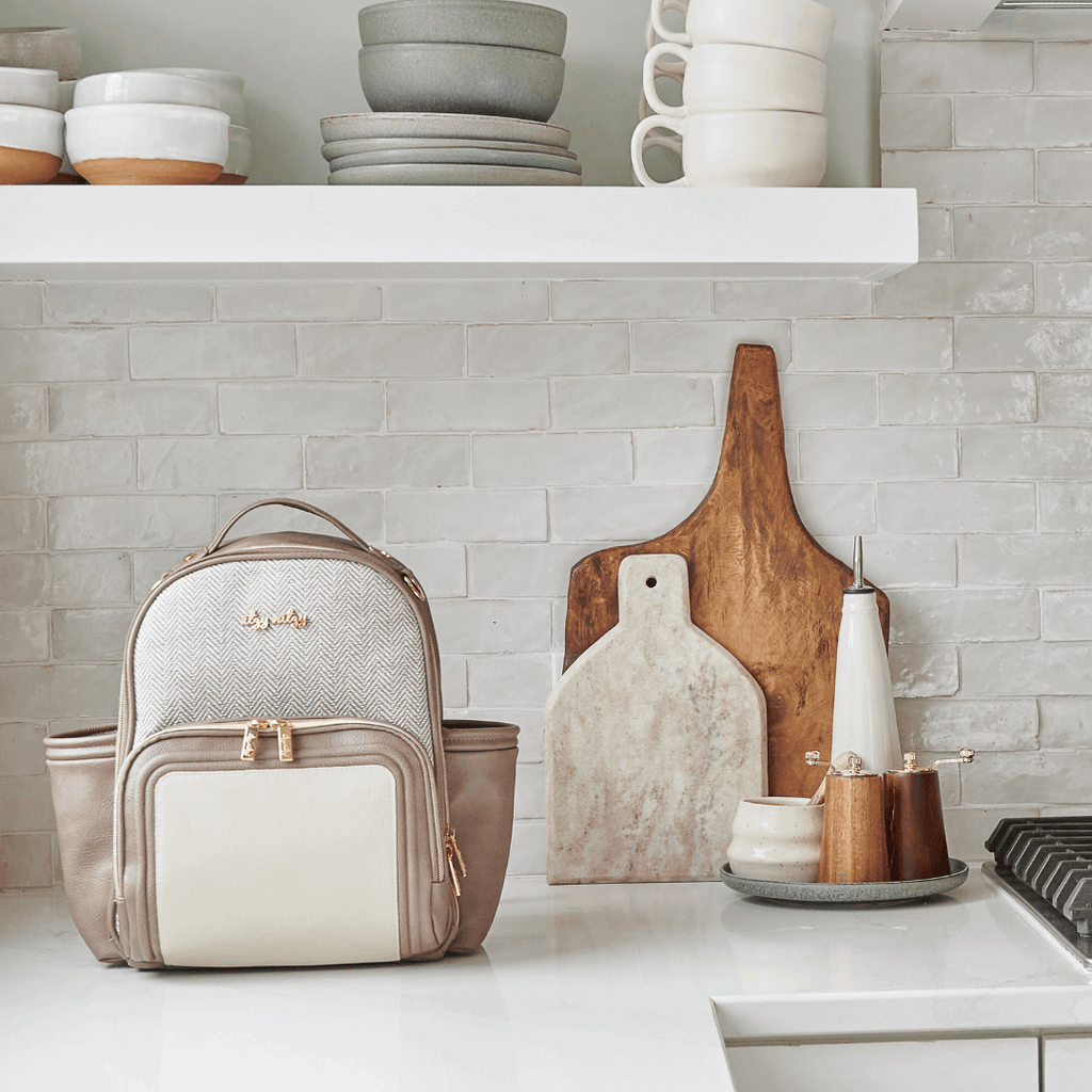 Itzy Mini Plus Vanilla Latte Diaper Bag Backpack - Mini Mee Boutique